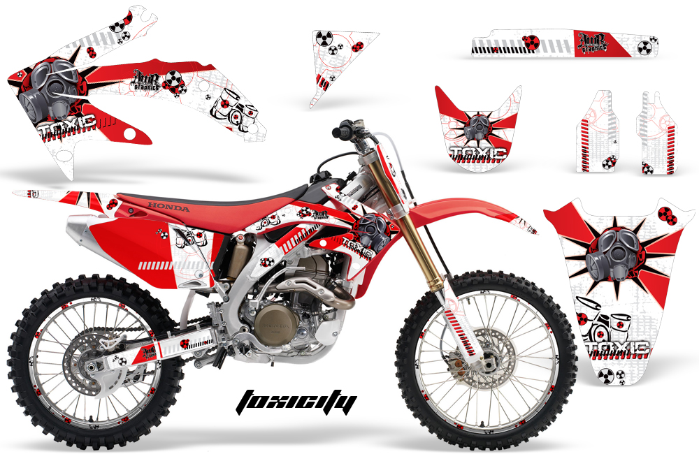 Honda CRF450 05-08 Graphics Kit TOXICITY-RED WHITEBG